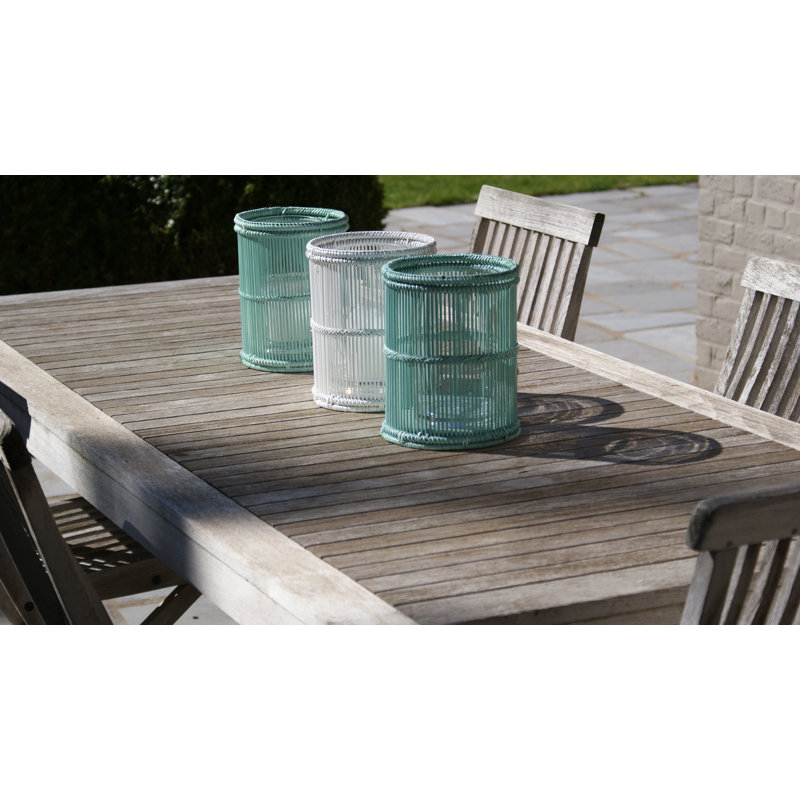 Glass Tabletop Hurricane, Turquoise