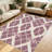 Mauve Lattice carpet-easy to clean, machine-washable, soft and comfortable; suitable for door mats, kitchens, living rooms, bedrooms, corridors, and laundry areas. Easy to clean, durable carpet for home decoration.-129871238