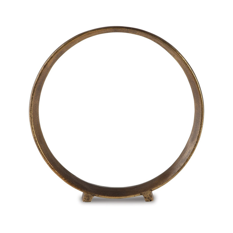 Sculpture Dalie, ensemble de 2, fonte d'aluminium, Laiton, H 14,50 po x l 14 po x P 2,75 po