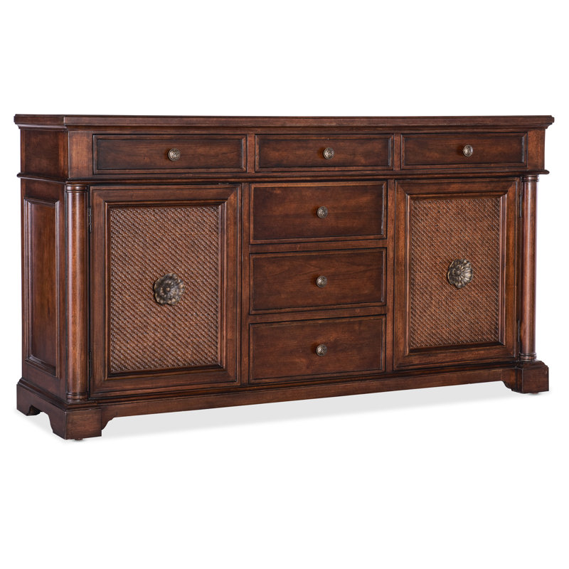 Charleston 66'' Maraschino Cherry Sideboard with Cane Accents