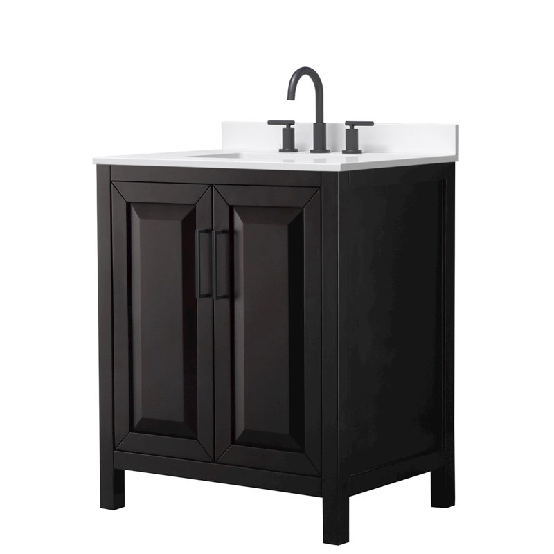 Daria 30'' W Vanity, Matte Black, Brown, Giotto Quartz