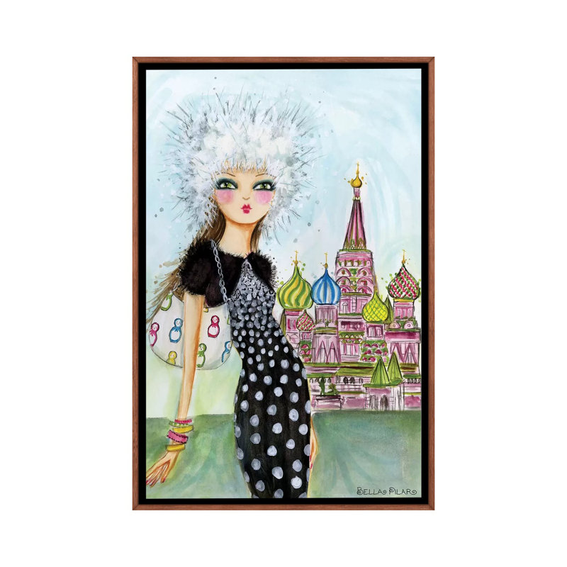 Art de Moscou, H 48 po x l 32 po x P 1,5 po, Toile avec cadre en bois classique