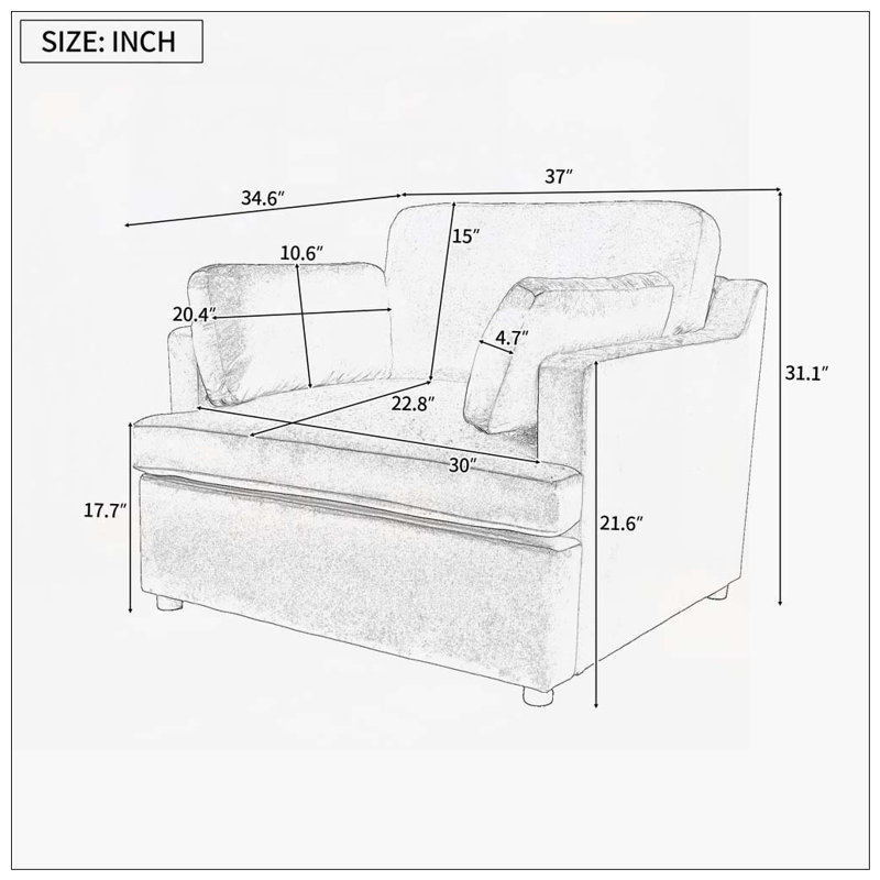 Fauteuil d'appoint surdimensionné