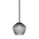 Mini-luminaire suspendu 1 lumière Amarmula, noir mat et finition laiton vieilli, verre texturé fumé 9 po
