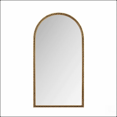 Iron Arch Retro Full Length Mirror With Supporting Feet, For Living Room, Bedroom (Gold)