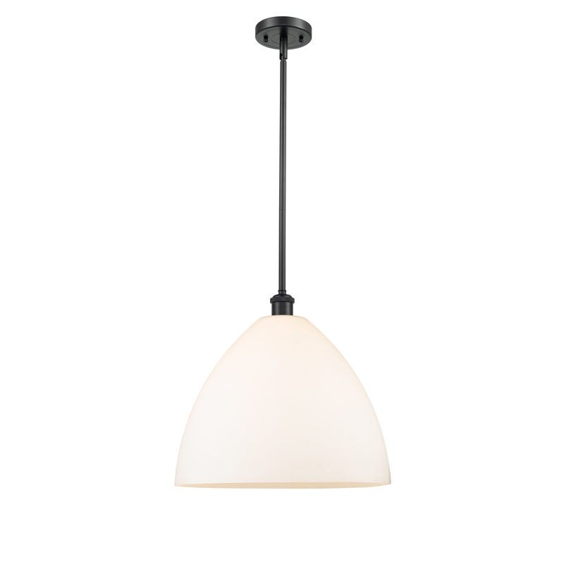 Allysha 1 - Light Single Pendant, Matte White, 49.75" H x 16" W x 16" D, Matte Black