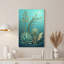 Toile agave sarcelle et yucca avec croissant de lune, art mural sur toile-133562521