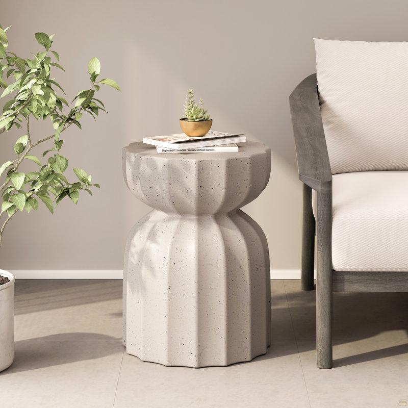 Table d'appoint d'extérieur 2 pièces, White