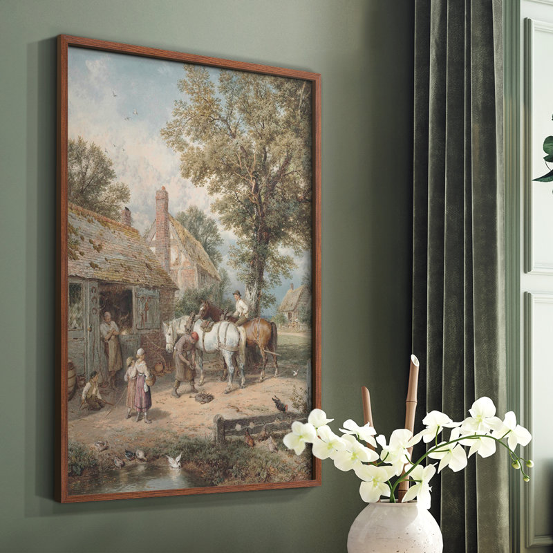 «Vintage Landscape L XXXVII» sur papier, H 10 po x l 8 po, Noyer