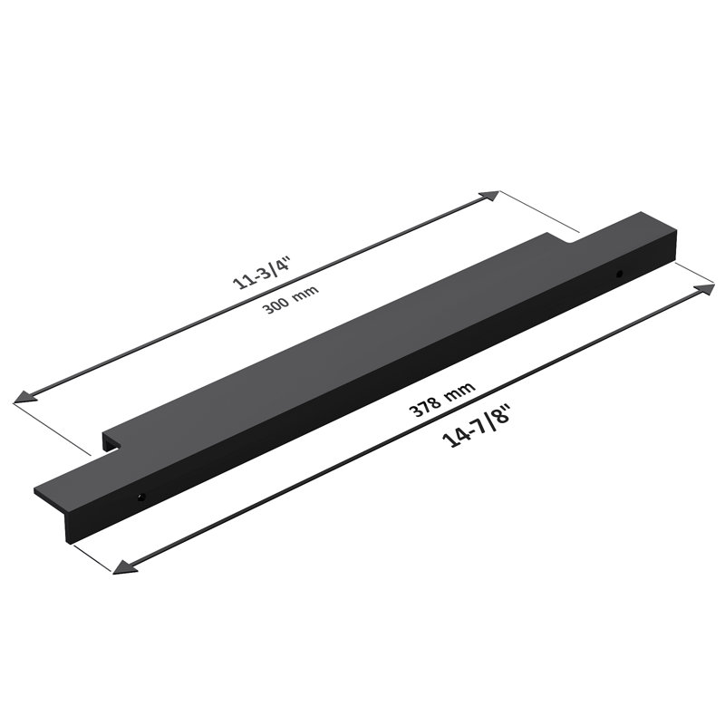 Dowell Kitchen Cabinet Finger Pull, 11.75", Black