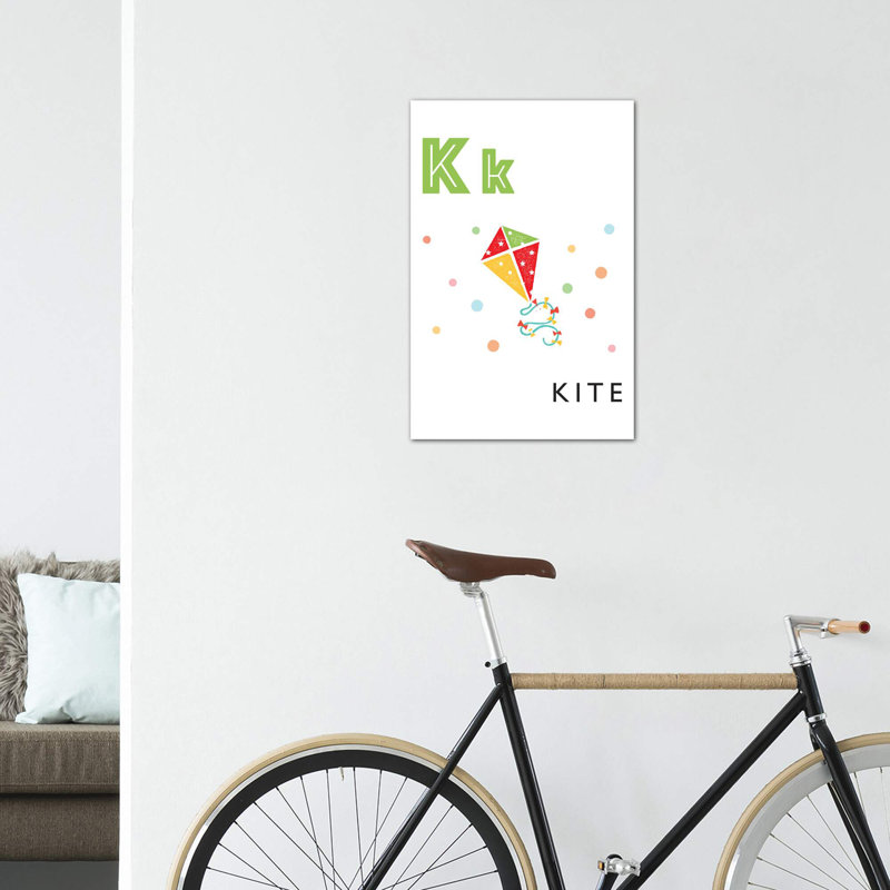 Alphabet Flash Cardes K - impression d'art graphique, Pas de tapis, Toile tendue, H 40 po x l 26 po x P 1,5 po
