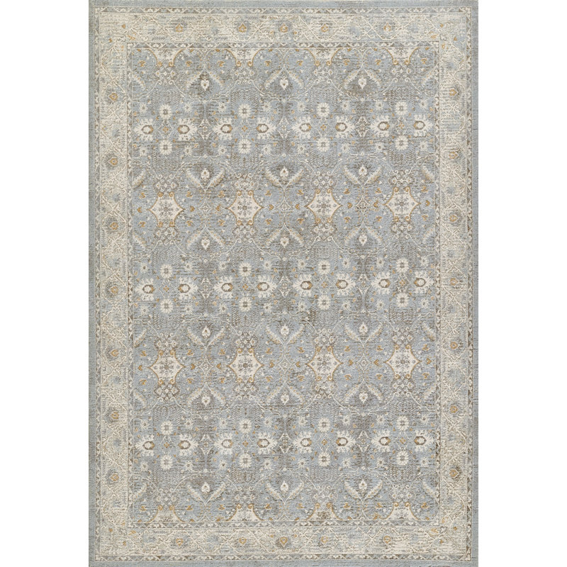 Bungalow Rose Vaniyah Traditional Oriental Polyester Blue Area Rug, Runner 2' x 4'