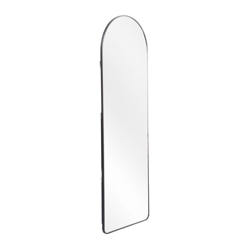 Metal Oval Mirror, Black, 120 cm H x 40 cm W