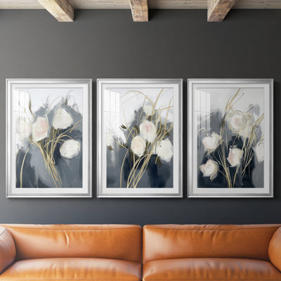 FLORAL Series DCLxxxi - Impression encadrée sur mesure de qualité supérieure - 3 pièces