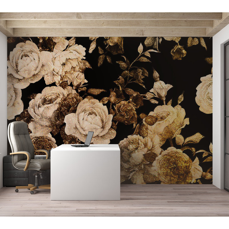 Adhésif mural floral pelez et collez - Odeur du jardin, L 41 po x l 57 po