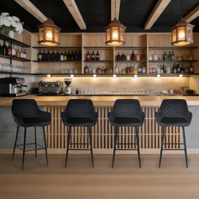 Yes Upholstered Velvet Bar Stool