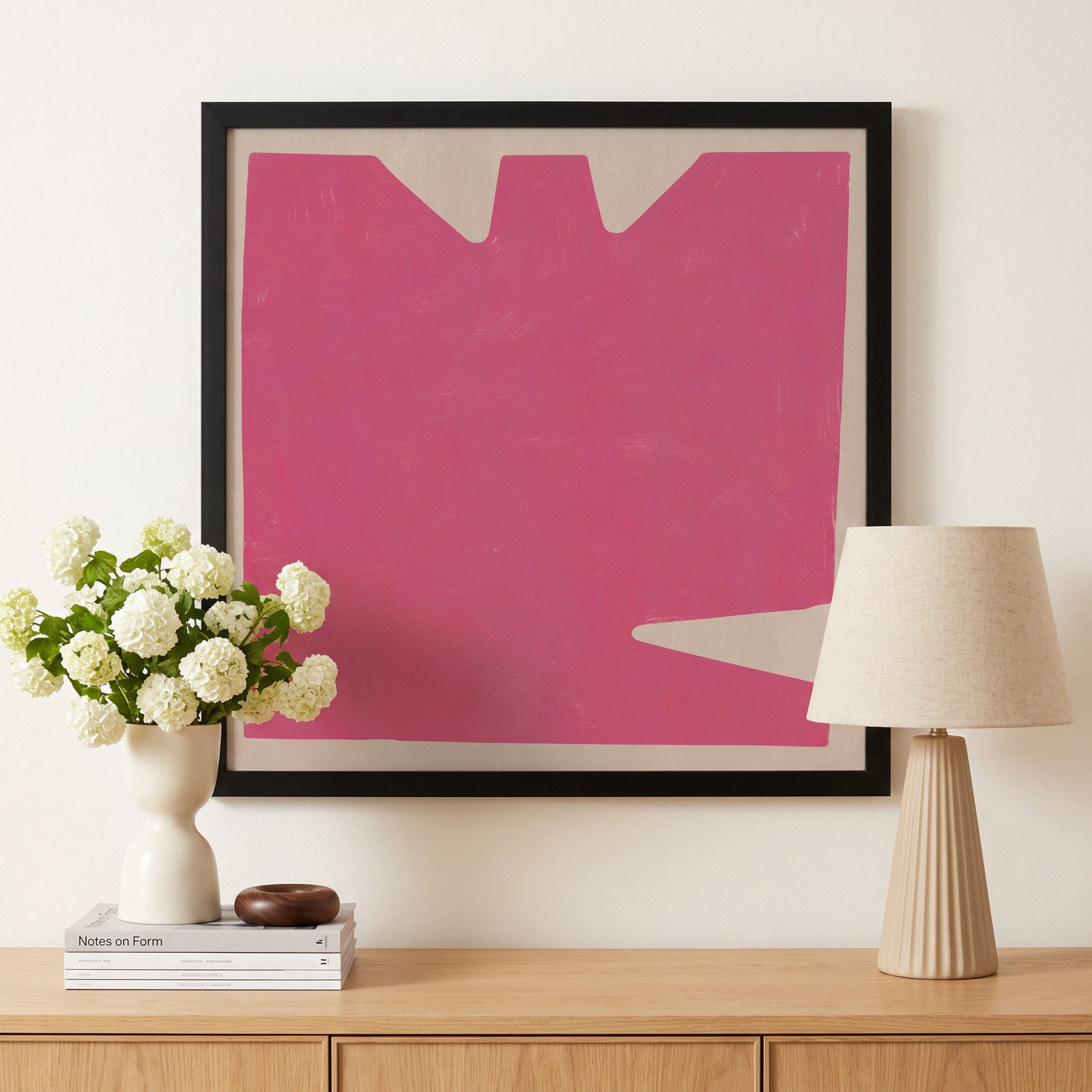 Carolina "Sculpted Pastel 1" Print, Black Paper Framed, 16" H x 16" W