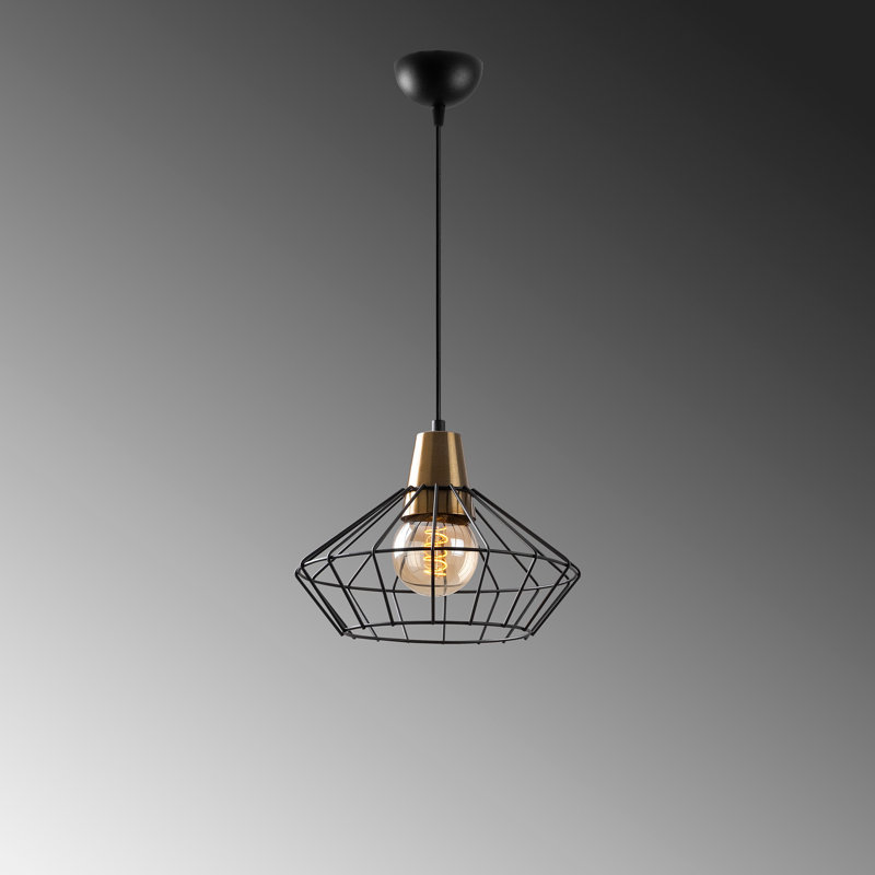 Metal Body Adjustable Height Single Cage Pendant