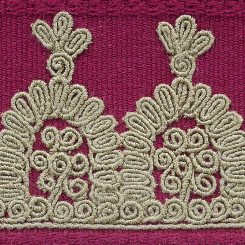 Noelia Embroidered Tape, Garnet