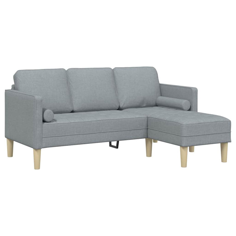 Ensemble de canapé avec coussin vidaXL 2 pièces en polyester gris clair, Gris clair