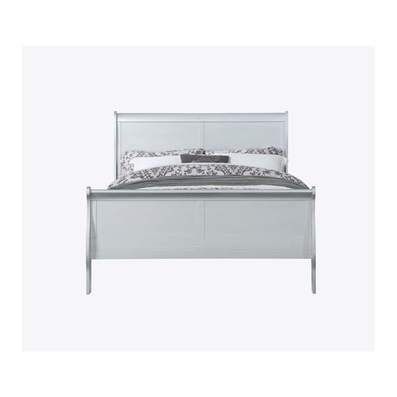 Lit, Bois massif et bois manufacturé, Double, Blanc