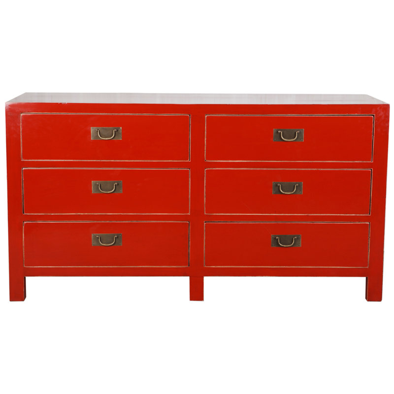 150 cm W Chest of 6 Drawers, White / opaline