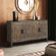 Armoire de rangement spacieuse à 4 portes avec tablette réglable - Console brun antique pour salon, chambre à coucher, moderne