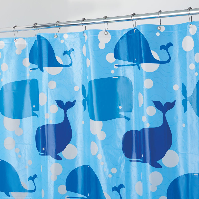 Rideau de douche en plastique avec baleine iDesign Moby