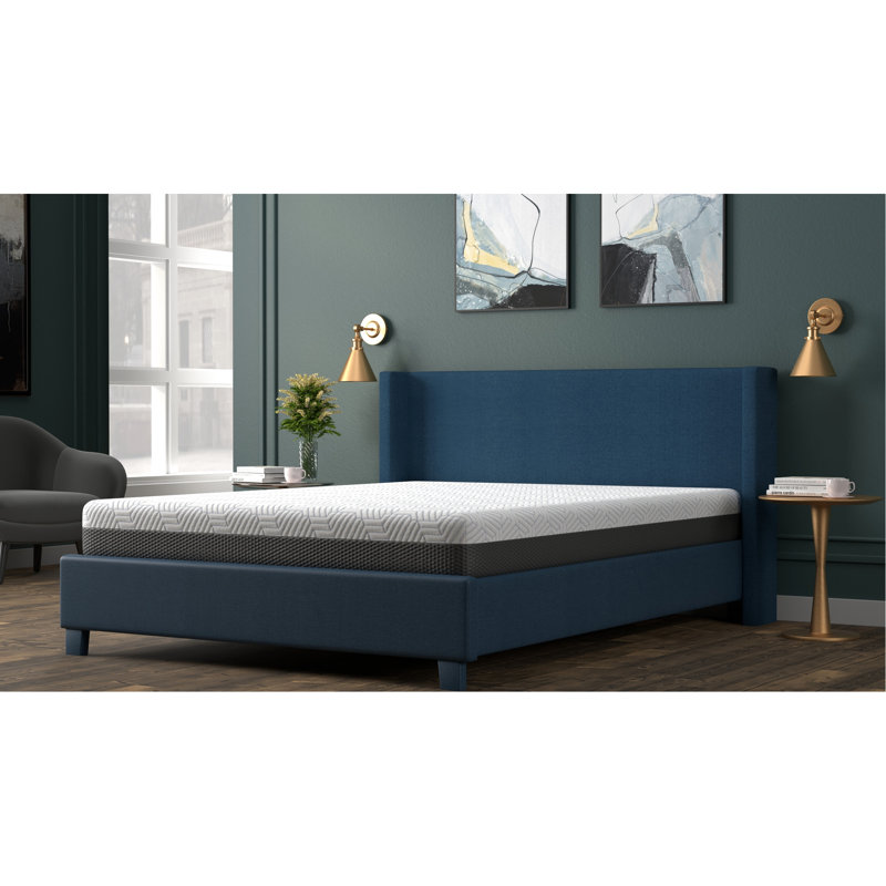 Matelas de refroidissement complet de 8 pouces avec housse à changement de phase, mousse à mémoire de forme I-Gel ventilée, fabrication en mousse, refroidissement blanc-gris ferme, base à densité de 1 po 3 po et 4 po