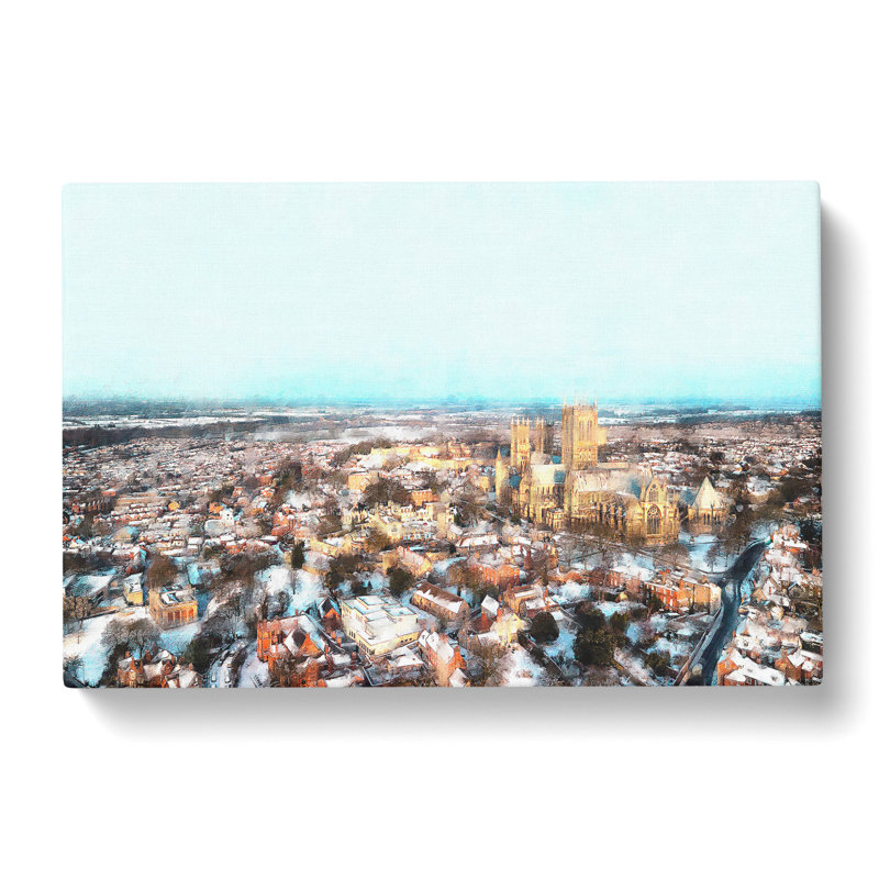Lincoln Skyline In England - Wrapped Canvas Print, 50cm H x 76cm W x 3cm D