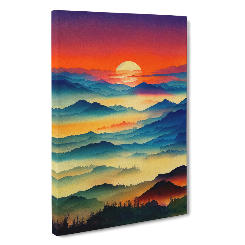 Sunset Mountain No.2 - Wrapped Canvas, 76cm H x 50cm W x 3cm D