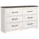 Zayla 59'' W 6 - Drawer Dresser with Mirror