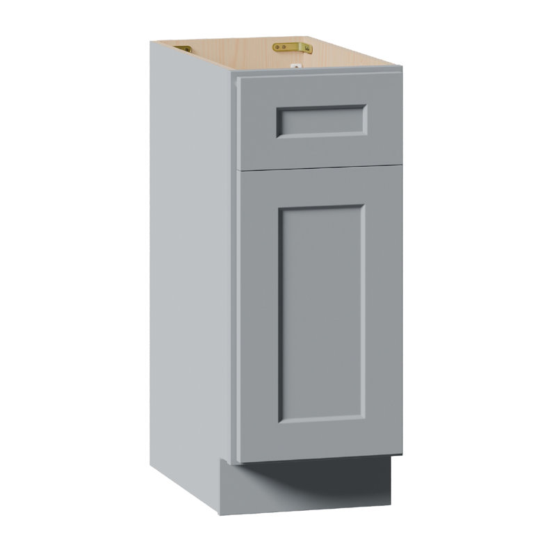 Armoire de base 15 po Shaker avec porte à fermeture en douceur, tiroir, unité en bois massif compacte avec tablette réglable pour la cuisine, la salle de bain, la buanderie et le garage (l 15 po x P 24 po x H 34,5 po)