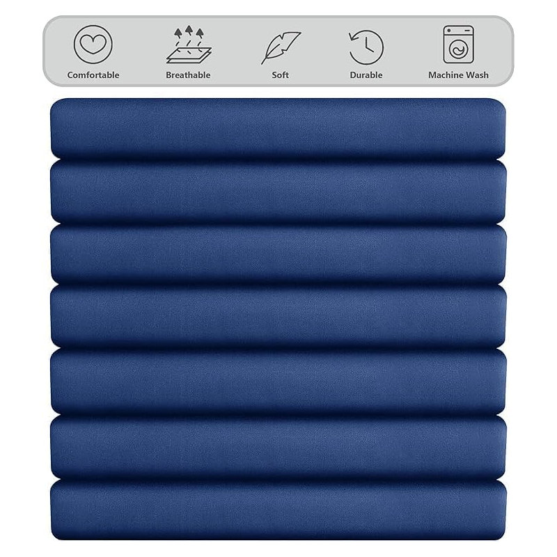 Ranarda Cotton Blend Percale Flat Sheet, Double (4'6), Royal Blue