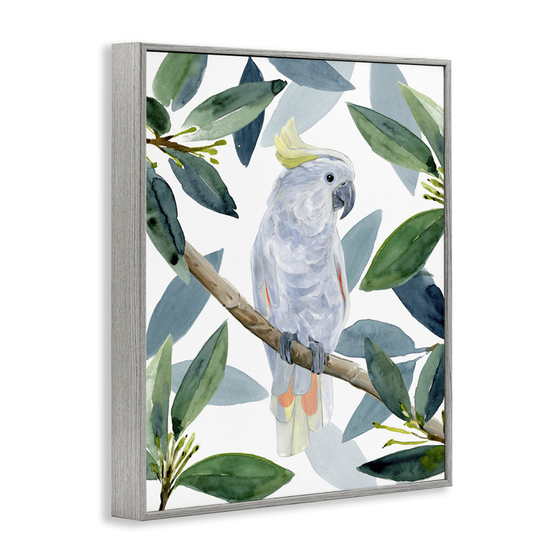 Art giclée tropical par cacatoès et verdure par Annie Warren, Estampe numérique Farmhouse, H 14 po x l 11 po
