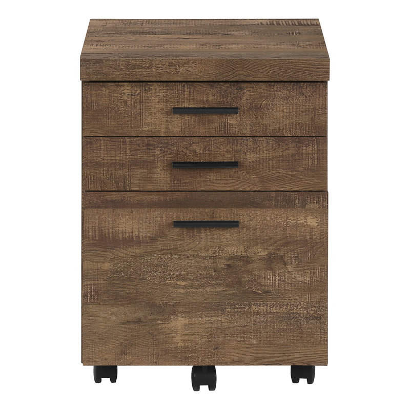 File Cabinet, Rolling Mobile, Storage Drawers, Printer Stand, Office, Work, Brown Laminate, Contemporary, Modern, Brown