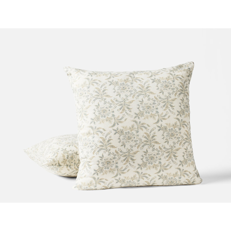 Housse de coussin Marguerite , Naturel / golfe, Carré 22 po
