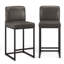 61cm Modern Upholstered Kitchen Counter Stool with Metal Sled Base & Faux Leather-971905131-971905122