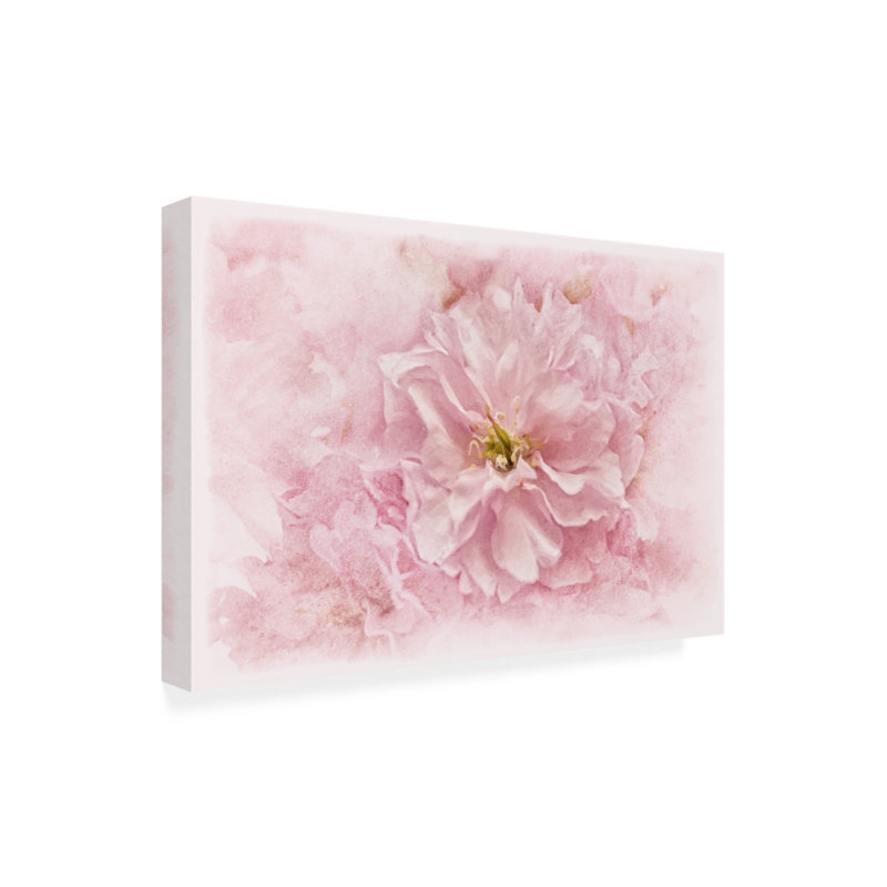 Fleur de cerisier par Cora Niele - peinture sur toile tendue, H 12 po x l 19 po