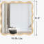 Décoration murale moderne en bois massif avec miroir carré ondulé 36 po x 36 po