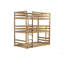 Lit superposé triple en bois d'hévéa avec deux échelles intégrées, garde-corps, lit simple superposé simple au-dessus d'un lit simple, lit superposé triple amovible-1167100482