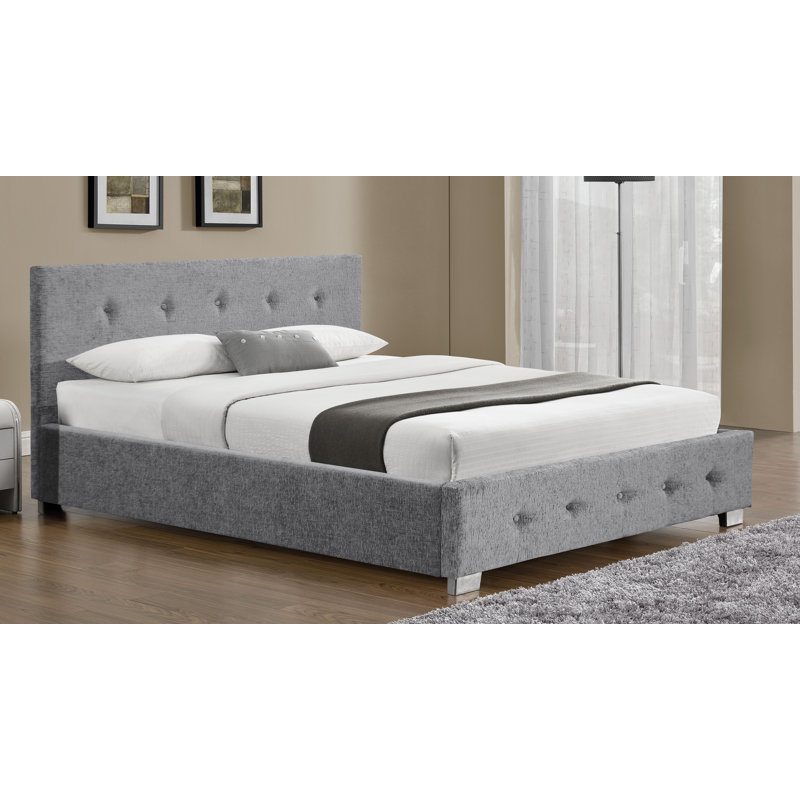 Casillas Upholstered Ottoman Storage Bed, Single (3'), Silver Chenille