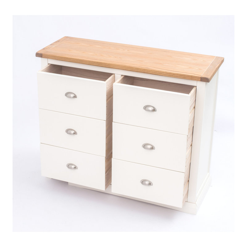 110cm W 6 - Drawer Chest of Drawers, Off White