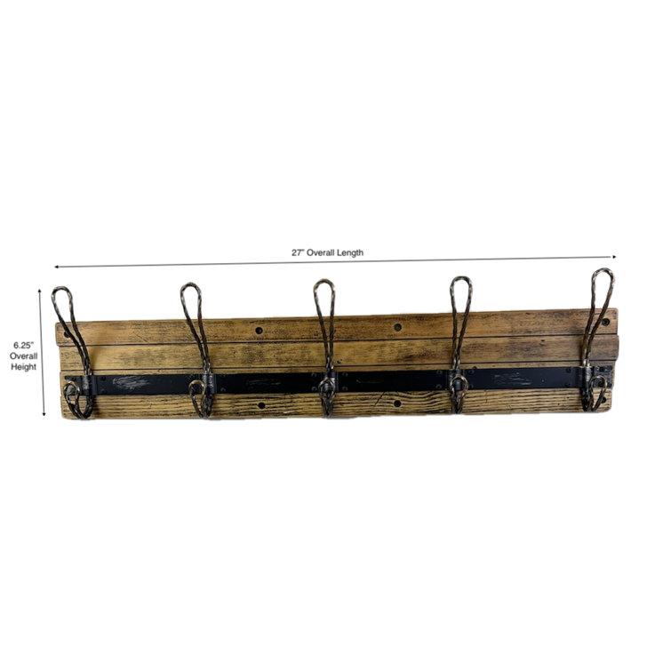 Beachcrest Home Cashel Iron Wall 7 - Hook Wall Mounted Coat Rack & Reviews