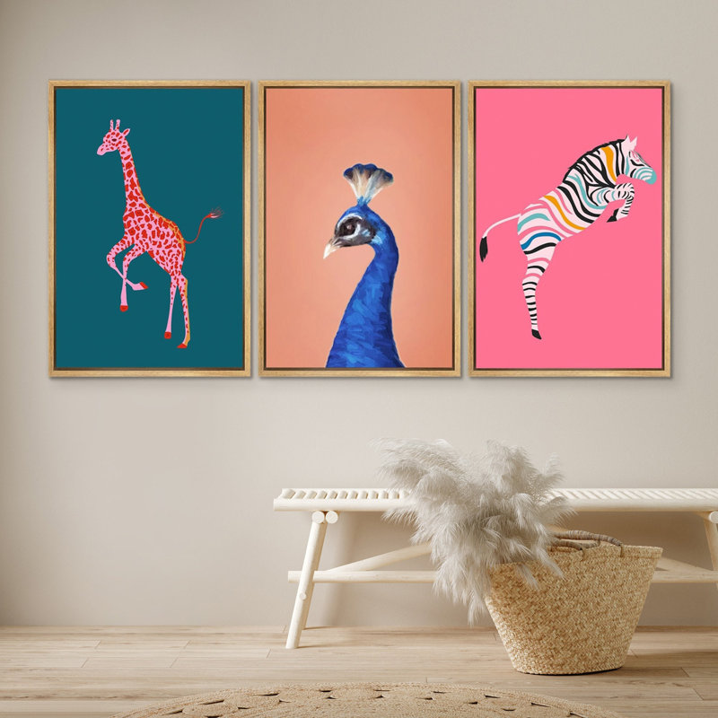Lumineux animaux BCBG, animaux modernes, photos de chambre Boho, impression numérique sur toile, impression numérique sur toile encadrée
