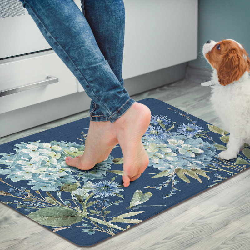 Bohemian Blue Multi-color Vinyl Kitchen Comfort Floor Mat