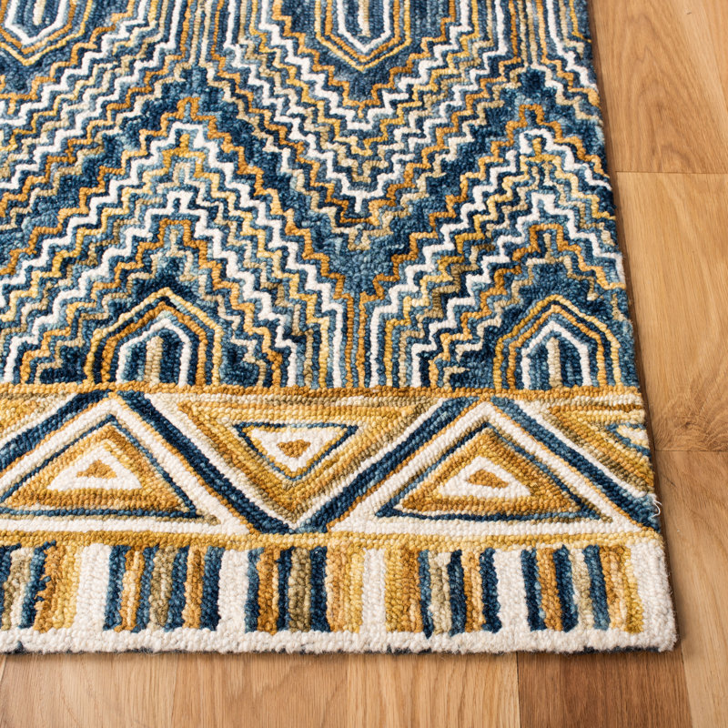 Deyoung Hand Tufted Wool Geometric Rug, Rectangle 4' x 6'