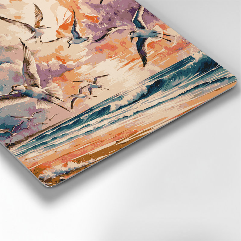 «Nautical Beach oiseaux», art mural en métal beige, H 32 po x l 32 po