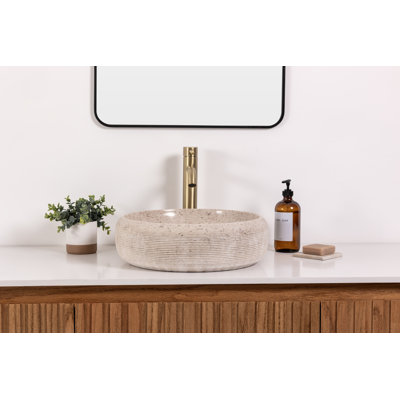 Lavabo de salle de bain en marbre naturel Encino Ojinaga