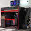 Lit mezzanine de jeu avec bureau, rangement et lumières DEL-1258340455